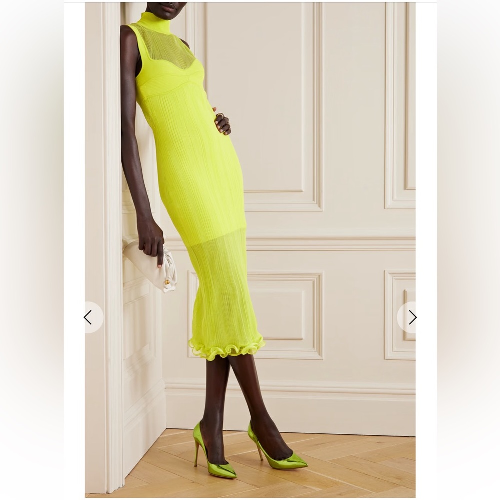 Herve Leger Chartreuse Dress